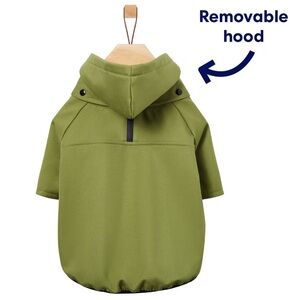 Frisco Bonded Dog Coat With Removable Hood, Green, Medium, NWT